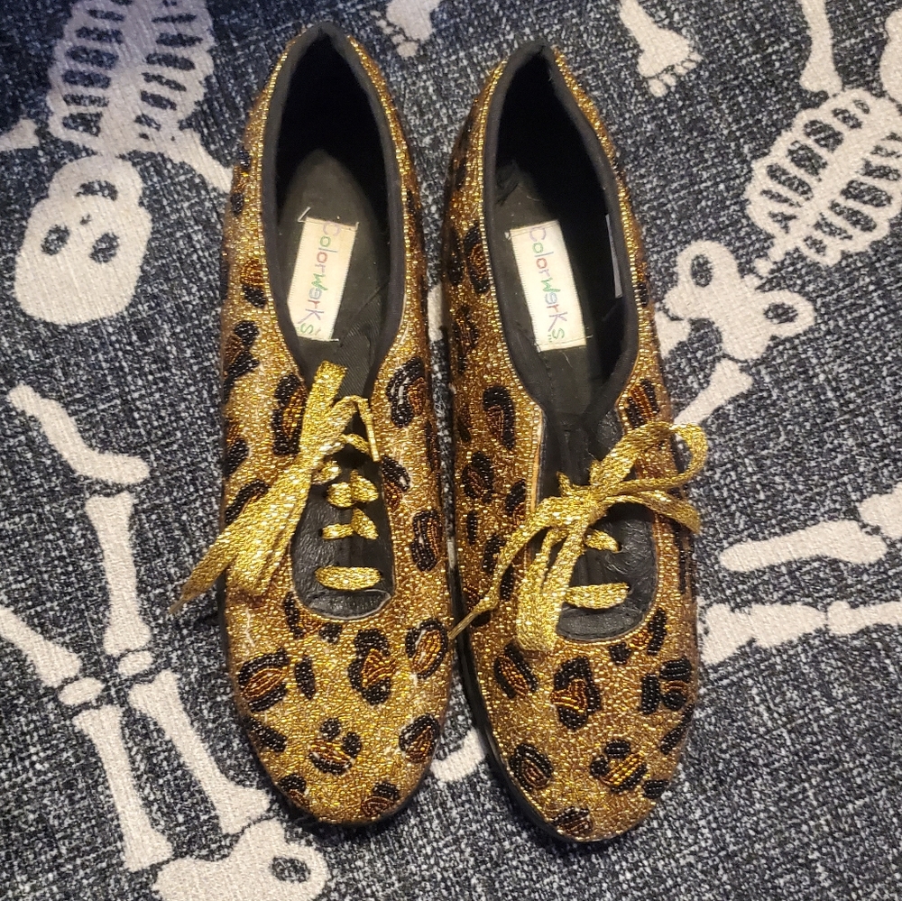 Colorwerks Leopard Beaded Womans Shoe Size 11